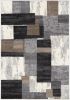 5' X 8' Gray Black and Brown Abstract Geometric Area Rug