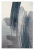 7' X 9' White And Blue Abstract Strokes Area Rug