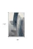 7' X 9' White And Blue Abstract Strokes Area Rug
