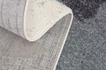 8' X 11' White And Blue Abstract Strokes Area Rug