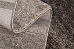 7' X 9' Brown And Beige Abstract Blocks Area Rug