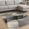 8' X 11' Grey Blue Geometric Area Rug