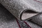 8' X 11' Grey Red Geometric Area Rug
