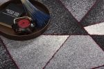 8' X 11' Grey Red Geometric Area Rug