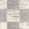 5' White Round Checkered Power Loom Area Rug