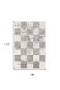 7' X 9' Gray and White Checkered Power Loom Distressed Area Rug