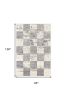 8' X 11' White And Gray Checkered Area Rug