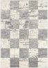 8' X 11' White And Gray Checkered Area Rug