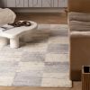 8' X 11' White And Gray Checkered Area Rug