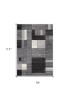 7' X 9' Gray Distressed Geometric Area Rug
