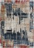 7' X 9' Blue And Ivory Abstract Area Rug