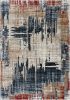 7' X 9' Blue And Ivory Abstract Area Rug