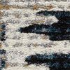 8' X 11' Blue And Ivory Abstract Area Rug