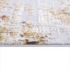13' Beige And Gold Abstract Shag Runner Rug