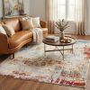 7' X 10' Abstract Beige And Gold Modern Area Rug