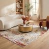 7' X 10' Abstract Beige And Gold Modern Area Rug