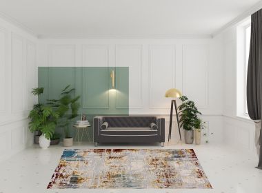 8' X 11' Beige Abstract Area Rug