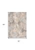 3' X 5' Beige Abstract Dhurrie Area Rug