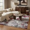 6' X 9' Gray And Red Abstract Area Rug