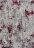 6' X 9' Gray And Red Abstract Area Rug