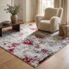 8' X 10' Red and Gray Modern Abstract Area Rug