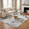 8' X 10' Blue Abstract Dhurrie Area Rug