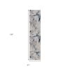 10' Blue Abstract Dhurrie Runner Rug