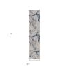 8' Blue Abstract Dhurrie Runner Rug