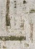 5' X 7' Green And Ivory Abstract Area Rug