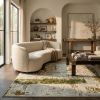 6' X 9' Green Abstract Dhurrie Area Rug