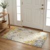3' X 5' Gold And Gray Abstract Distressed Area Rug
