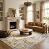 4' X 6' Gold Abstract Dhurrie Area Rug