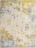 5' X 7' Gold And Gray Abstract Distressed Area Rug