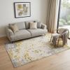 5' X 7' Gold And Gray Abstract Distressed Area Rug