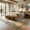 6' X 9' Gold Abstract Dhurrie Area Rug