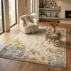 9' X 13' Gold and Gray Abstract Area Rug