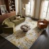 9' X 13' Gold and Gray Abstract Area Rug
