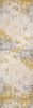 13' Gray And Gold Abstract Shag Runner Rug