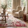 5' X 7' Gray And Red Abstract Distressed Area Rug