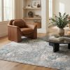 5' X 8' Blue Abstract Circular Motifs Area Rug