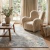 7' X 10' Blue Abstract Circular Motifs Area Rug