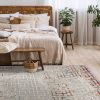 4' X 6' Gray And Red Greek Key Patterns Area Rug