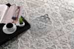 8' X 11' Cream Grey Oriental Area Rug