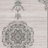 8' X 11' Cream Oriental Area Rug