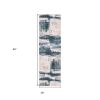 8' Blue And Ivory Abstract Dhurrie Runner Rug
