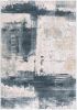 9' X 12' Cream And Blue Abstract Patches Area Rug