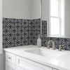 5" X 5" Black And White Quatro Peel And Stick Removable Tiles