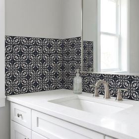 5" X 5" Black And White Quatro Peel And Stick Removable Tiles