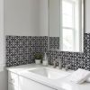 6" X 6" Black And White Quatro Peel And Stick Removable Tiles