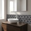 8" x 8" Black And White Peel And Stick Removable Tiles